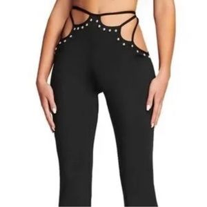I.AM.GIA Pants with Dark Silver Studs, Black, Medium